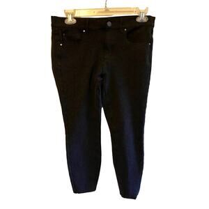 Ann Taylor Dark Grey Mid Rise Stretch Cropped Pants Rayon Nylon Size 6